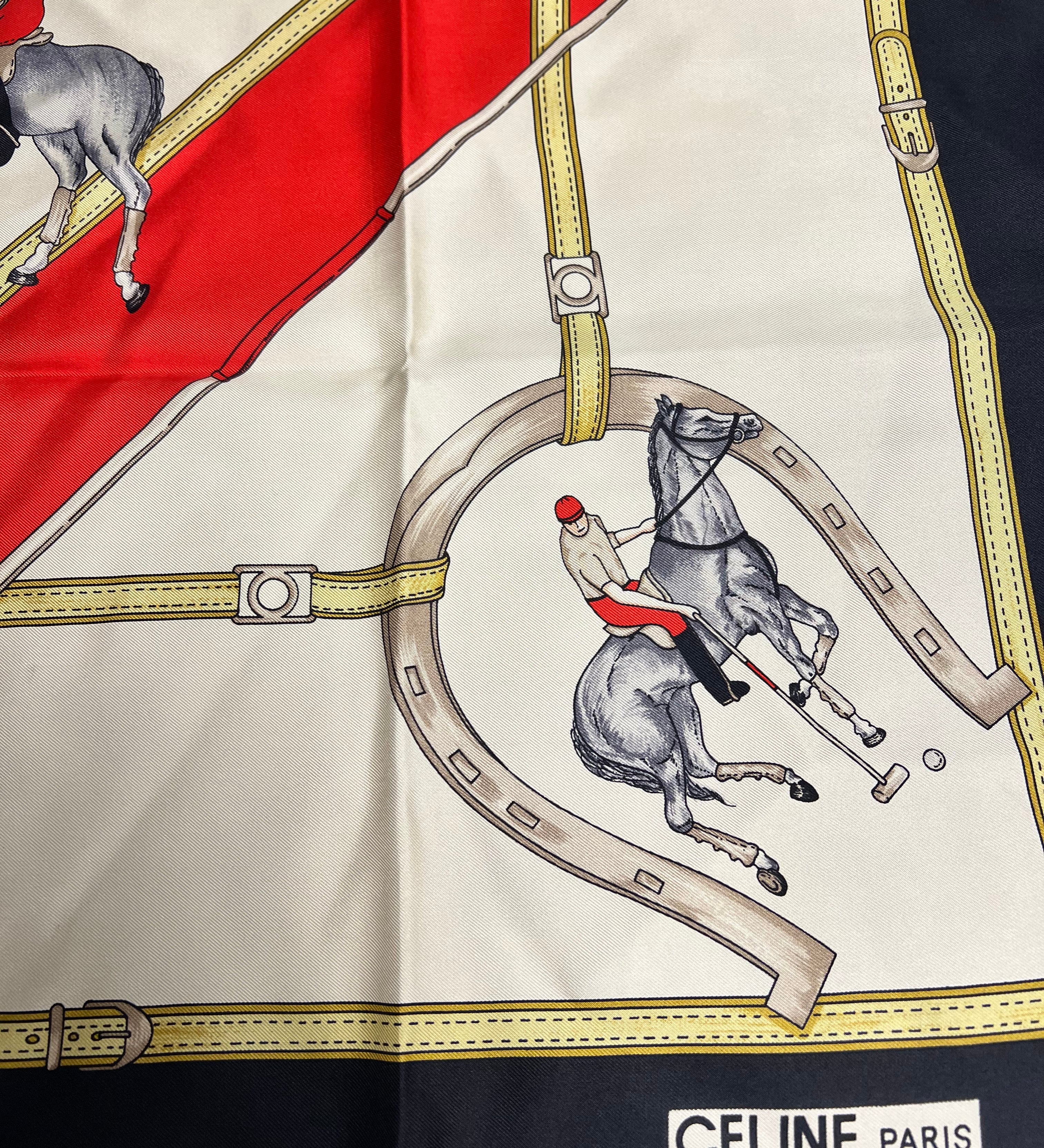 Gucci Vintage Polo Silk Scarf