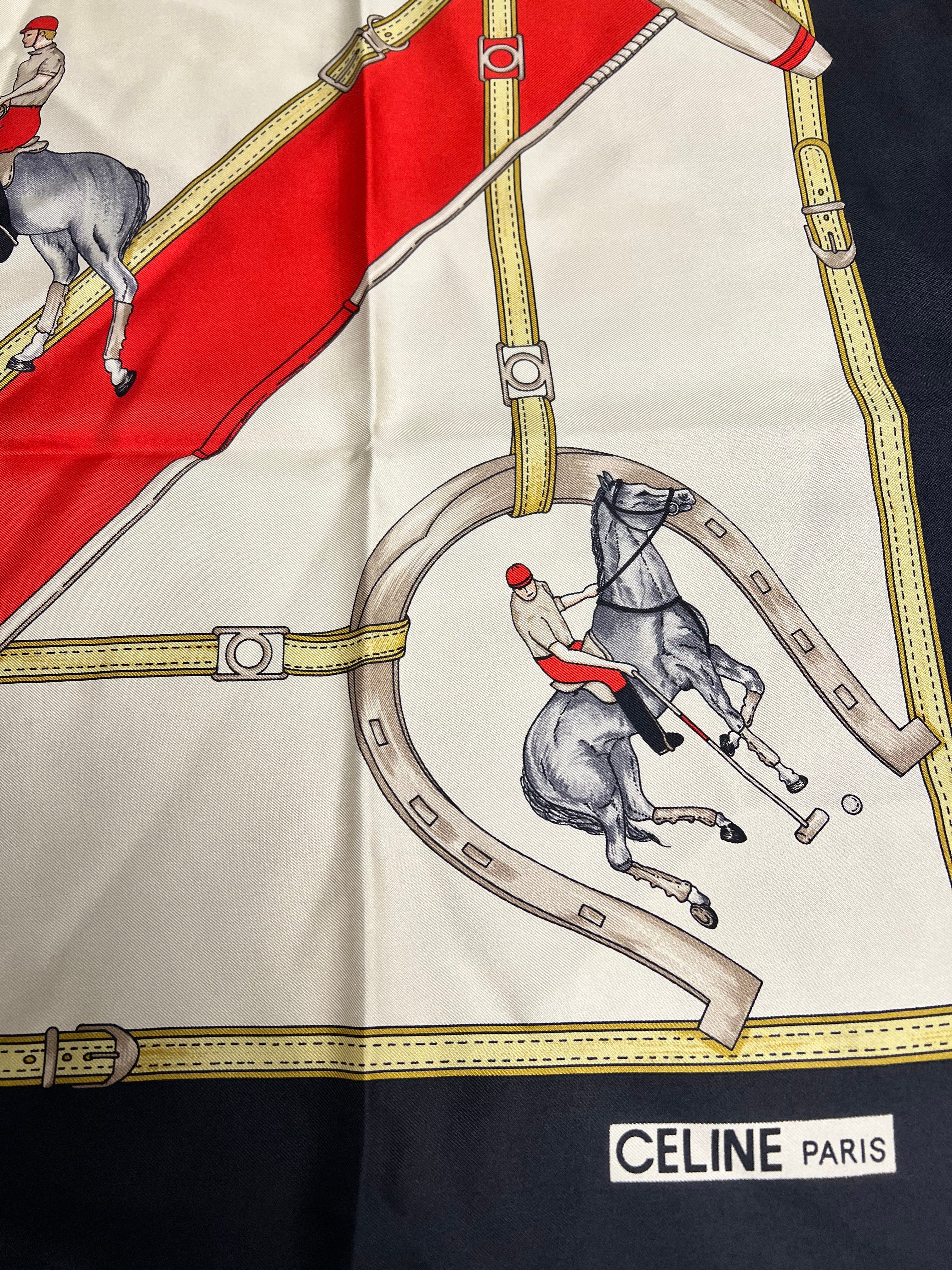 Gucci Vintage Polo Silk Scarf