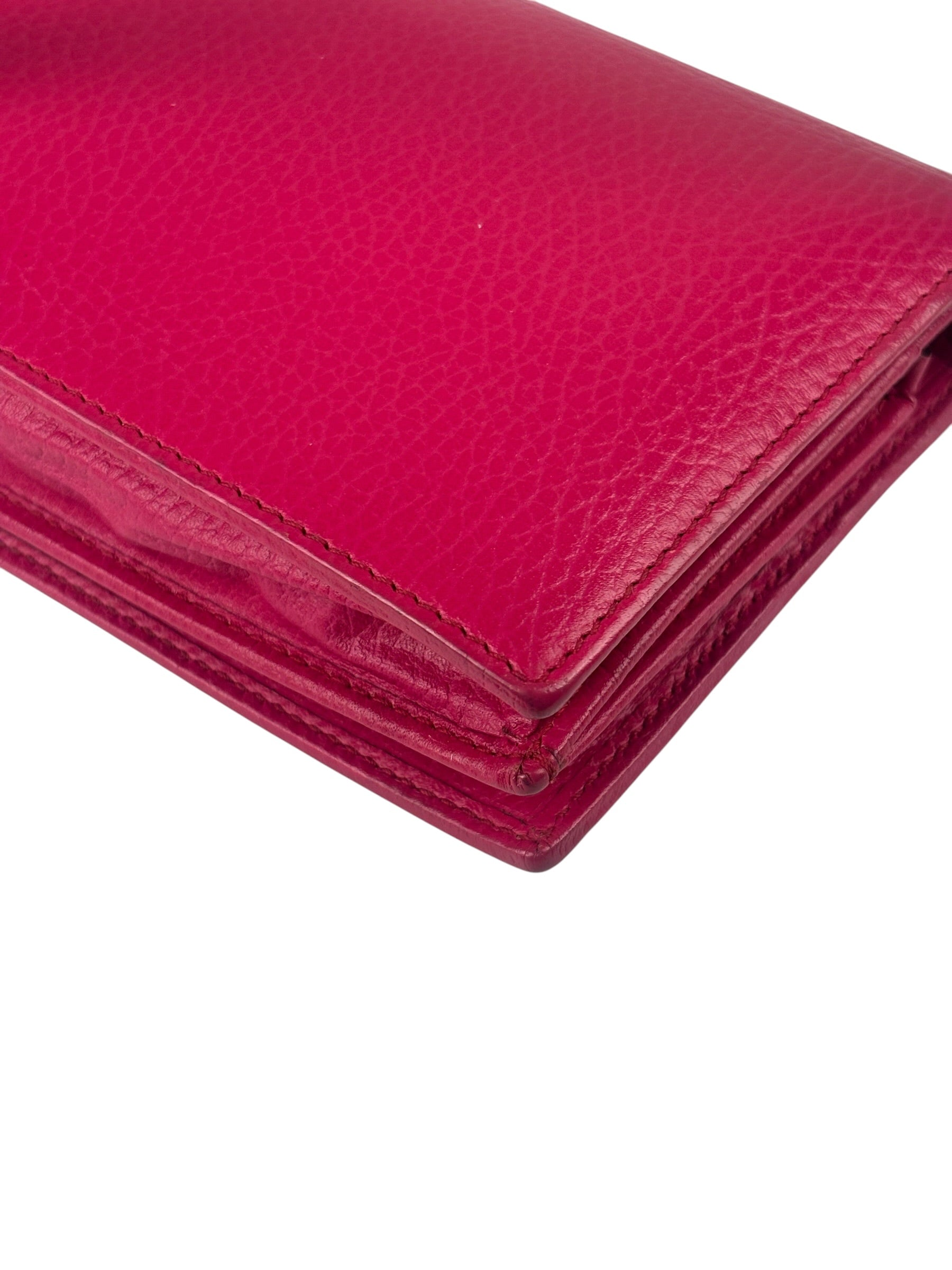 Gucci Pink Leather Swing Wallet/Pochette