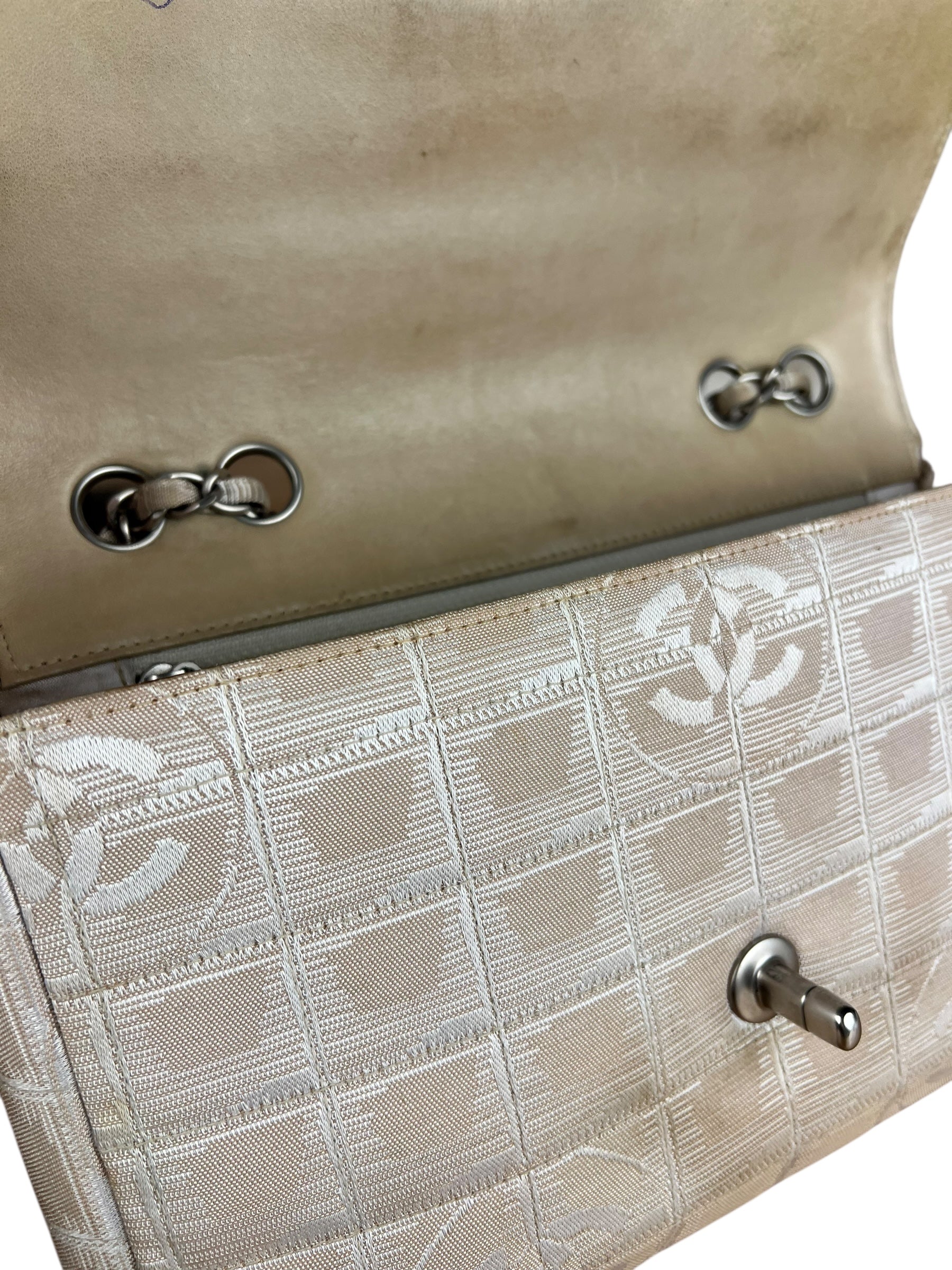 Chanel Vintage Beige Travel Line Classic Flap 2001