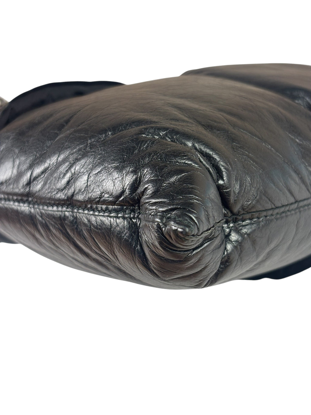 Bottega Veneta Black Leather Maxi Intrecciato Padded Pouch