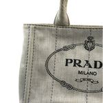 Prada Grey Denim Canapa Logo Tote