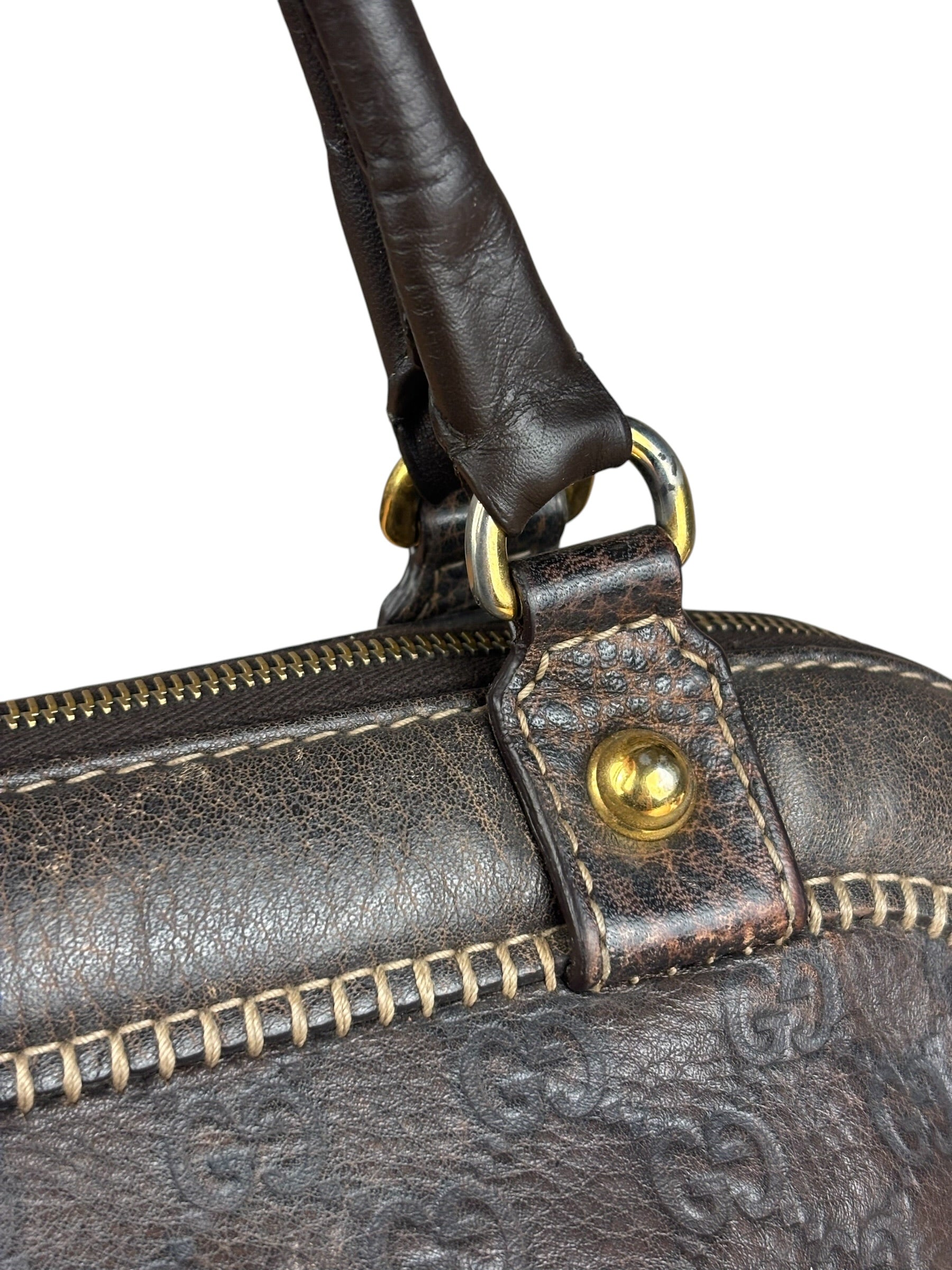 Gucci New Pelham Brown Leather Handbag