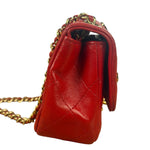 Chanel Red Lambskin Timeless Small Shoulder Bag 2017