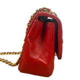 Chanel Red Lambskin Timeless Small Shoulder Bag 2017