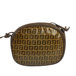 Fendi Vintage Brown PVC Leather Zucca Crossbody Bag