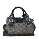 Chloe Black Tweed Leather Paddington Shoulder Bag