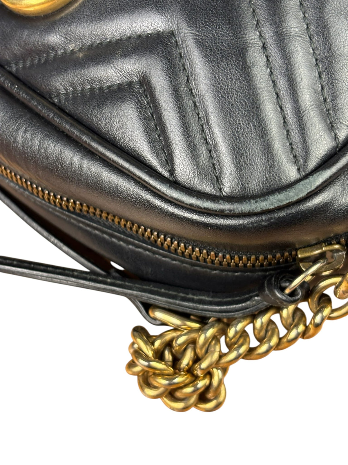 Gucci Black Leather Marmont Small Camera Bag