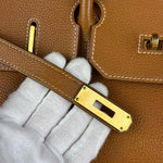 Hermes Birkin 35 Gold Brown Togo Leather Handbag 2001
