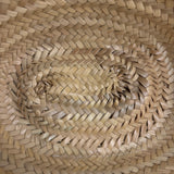 Loewe White Leather Raffia Basket Bag
