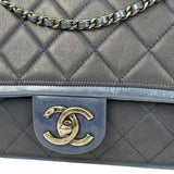 Chanel Paris-Salzburg Blue Bicolor Quilted Flap Bag 2014