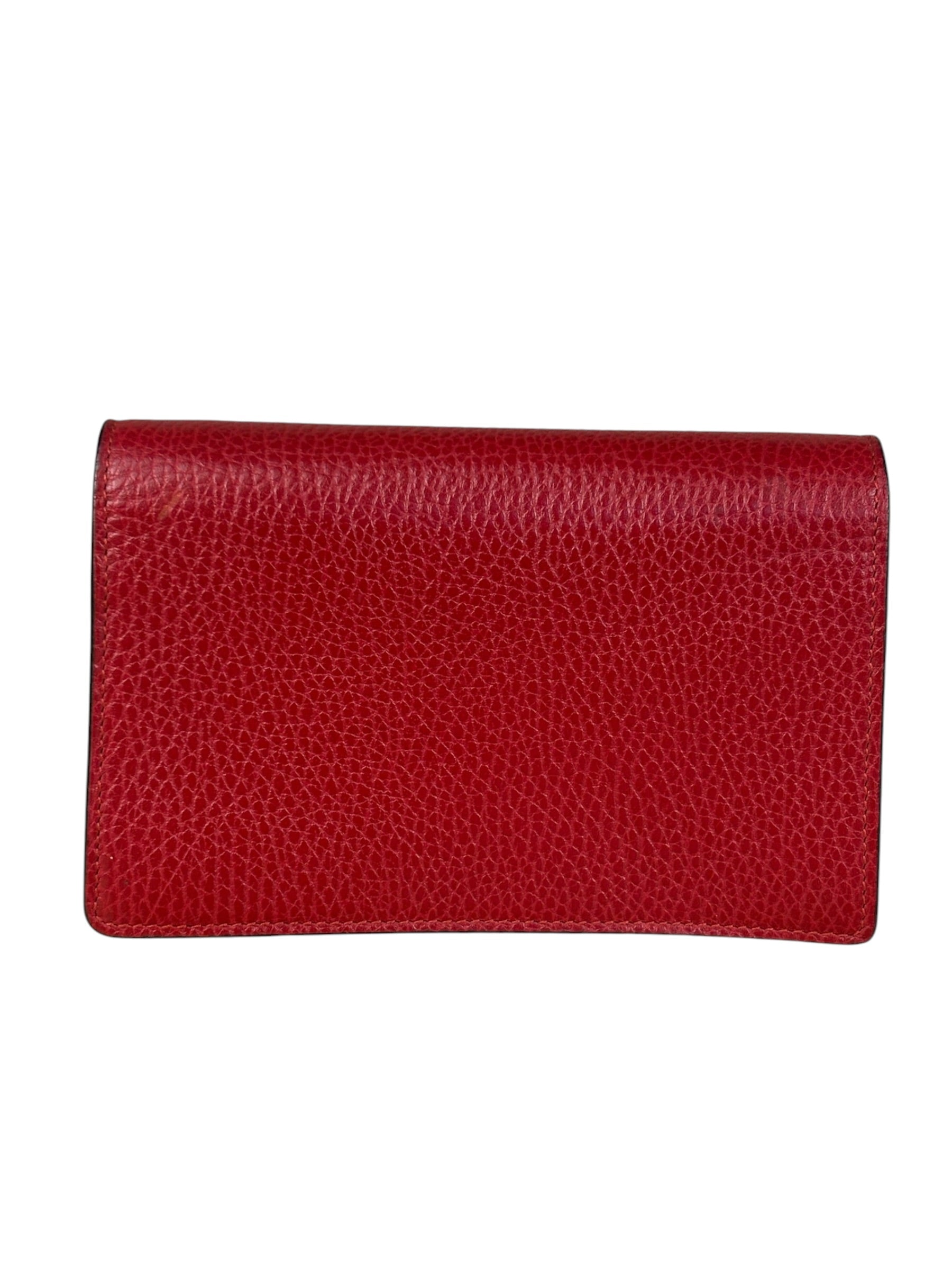 Gucci Red Leather Dionysus Super Mini Chain Crossbody Bag