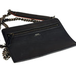 Fendi Navy/Red Leather Trim/Suede Dotcom Striped Two-Way Bag