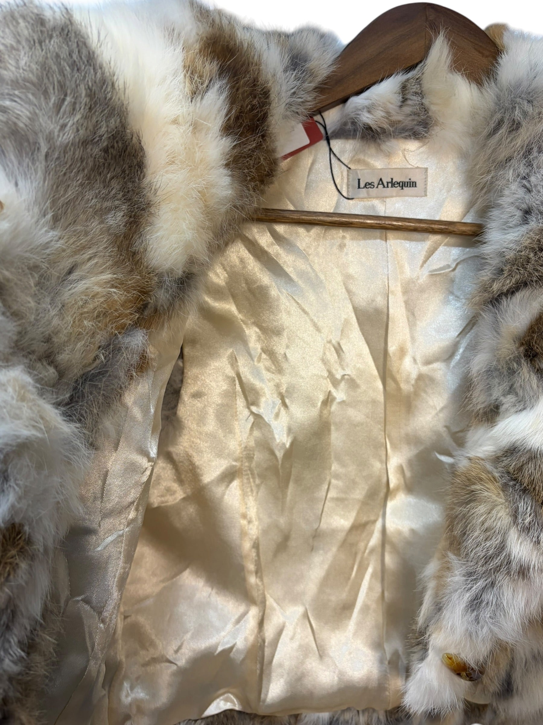 Vintage Les Arleqin Rabbit Fur Sleeveless Coat