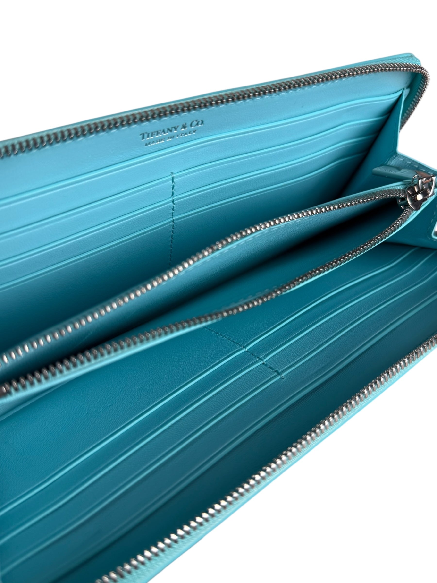 Tiffany & Co Blue Gradient Leather Long Zippy Wallet