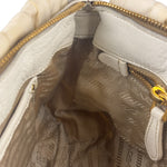 Prada Y2K Ivory Gaufre Nylon Woven Leather 2Way Mini Handbag