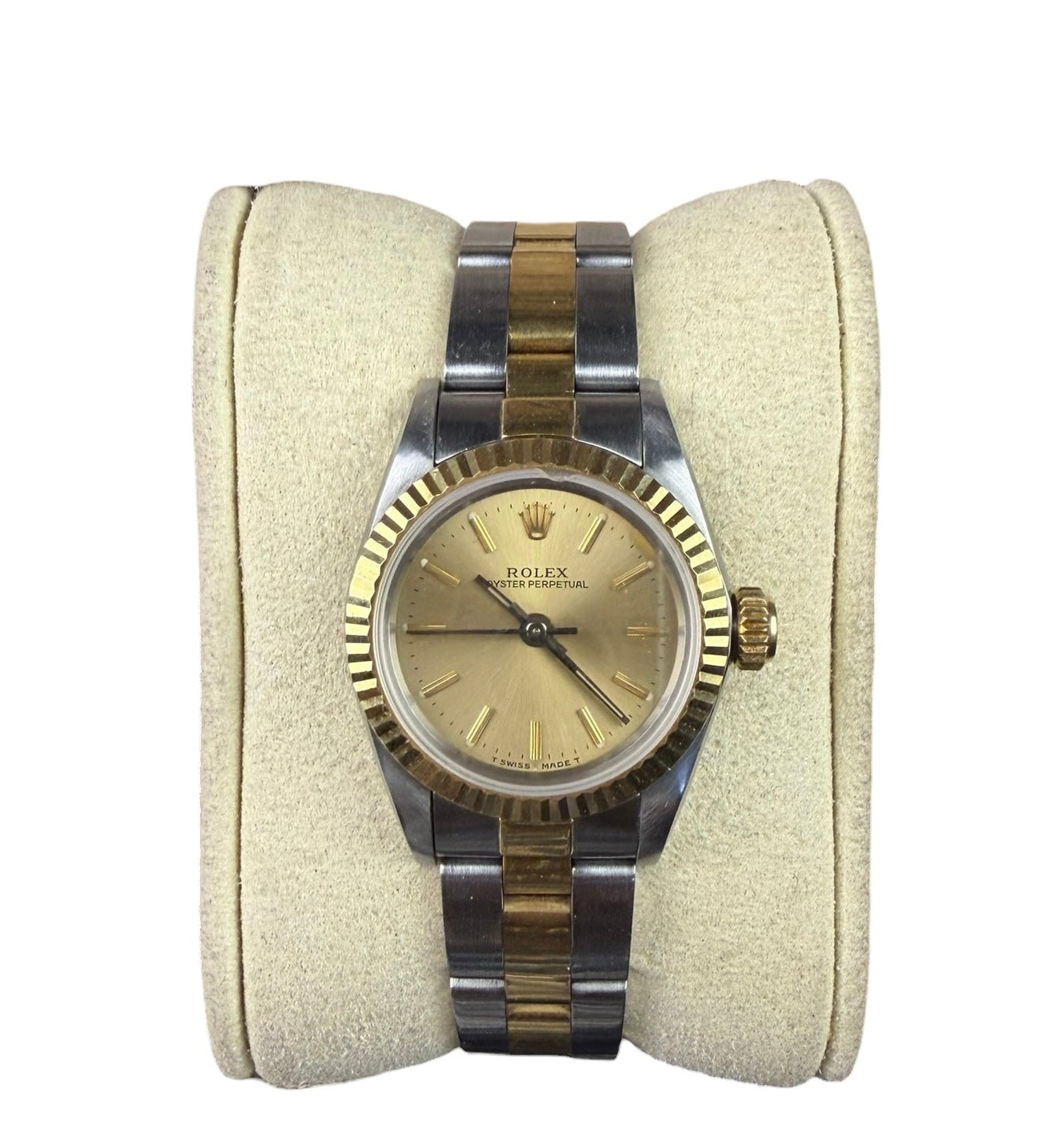 Rolex Oyster Perpetual 2 Tone Champagne Dial 1990