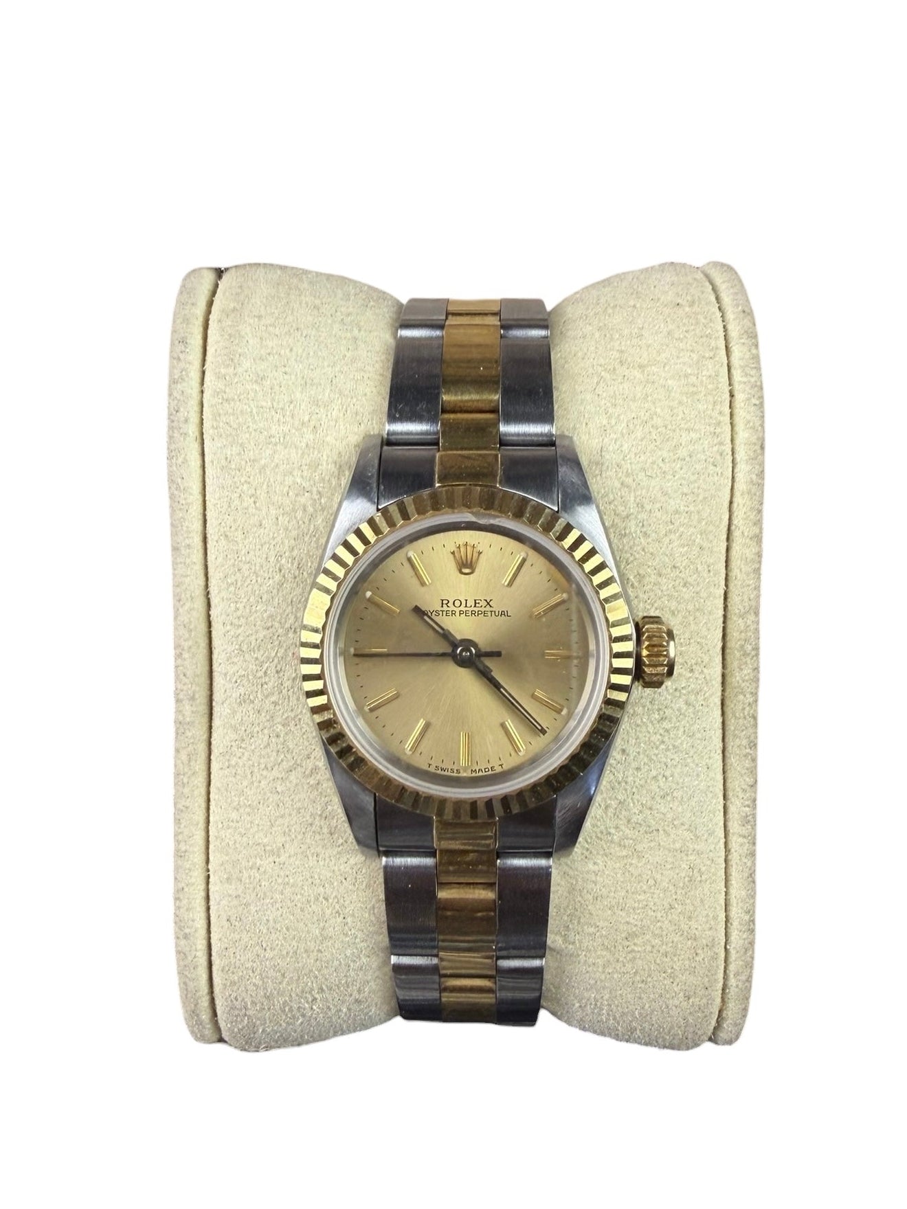 Rolex Oyster Perpetual 2 Tone Champagne Dial 1990