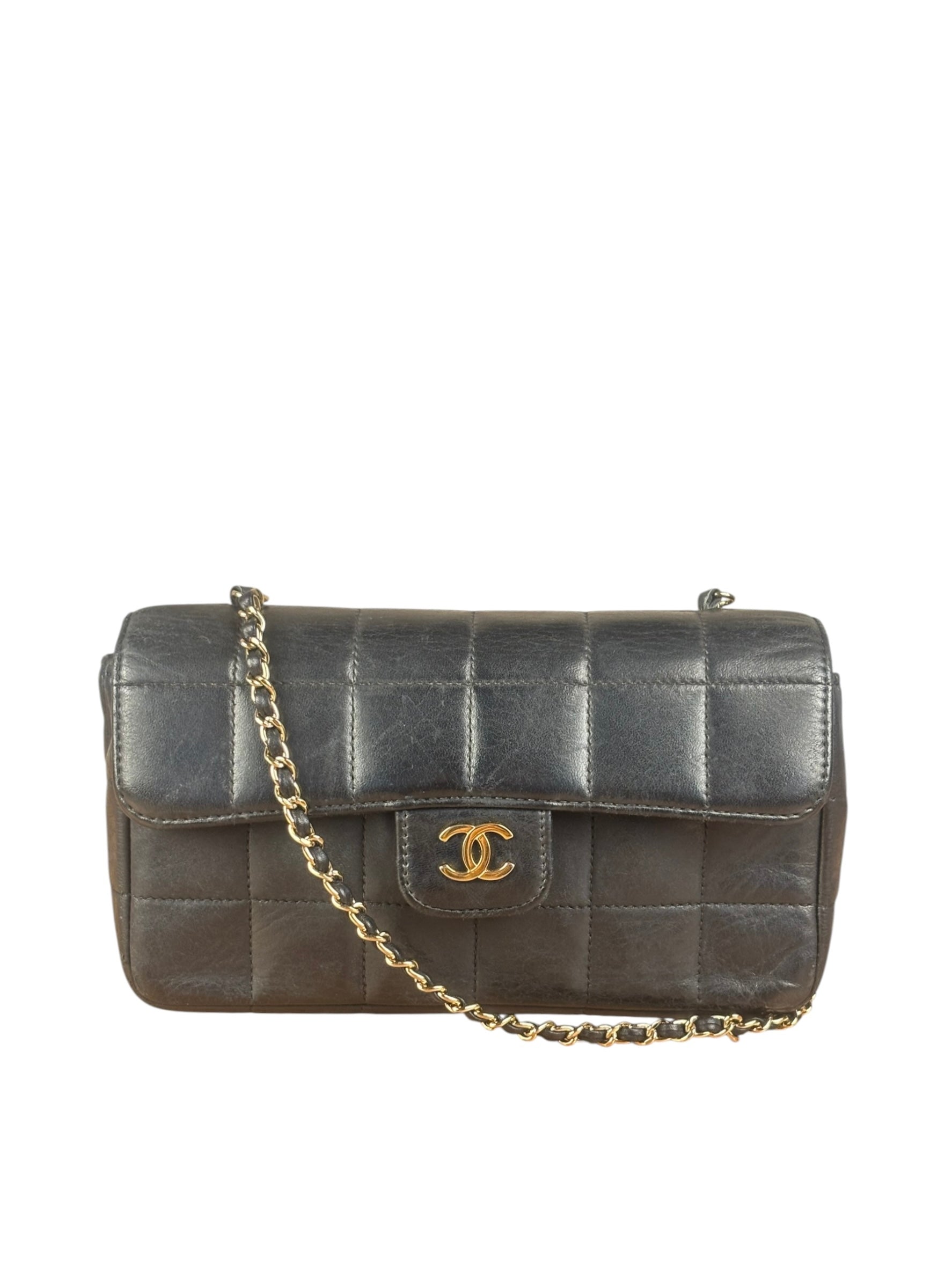 Chanel Black Lambskin Mini Chocolate Bar Flap Bag 2005