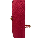 Chanel Vintage Two Tone Red Satin Flap 1989