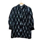 Giovanni Valentino Abstract Print Black Fur Coat