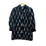 Giovanni Valentino Abstract Print Black Fur Coat