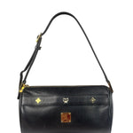 MCM Vintage Black Pebbled Leather Bowler Pochette