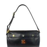 MCM Vintage Black Pebbled Leather Bowler Pochette