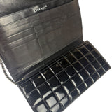 Chanel Black Patent Chocolate Bar Quilted Flap Shoulder Bag 2001