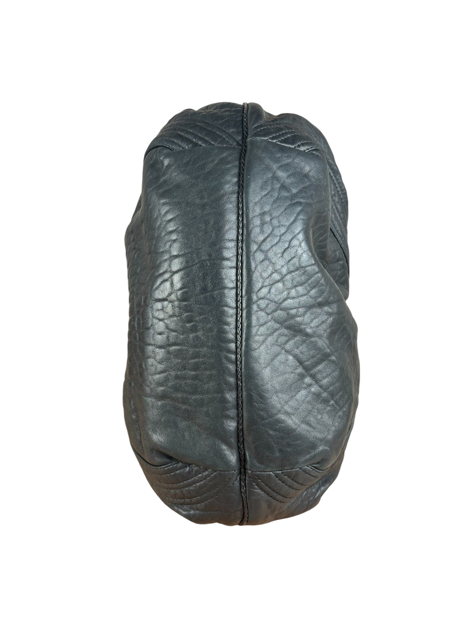 Fendi Vintage Black Leather Spy Hobo Bag
