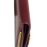 Cartier Burgundy Leather Trifold Long Wallet