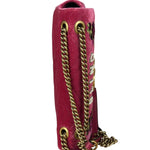 Gucci Pink GG Velvet Marmont "Blind for Love" Flap Bag