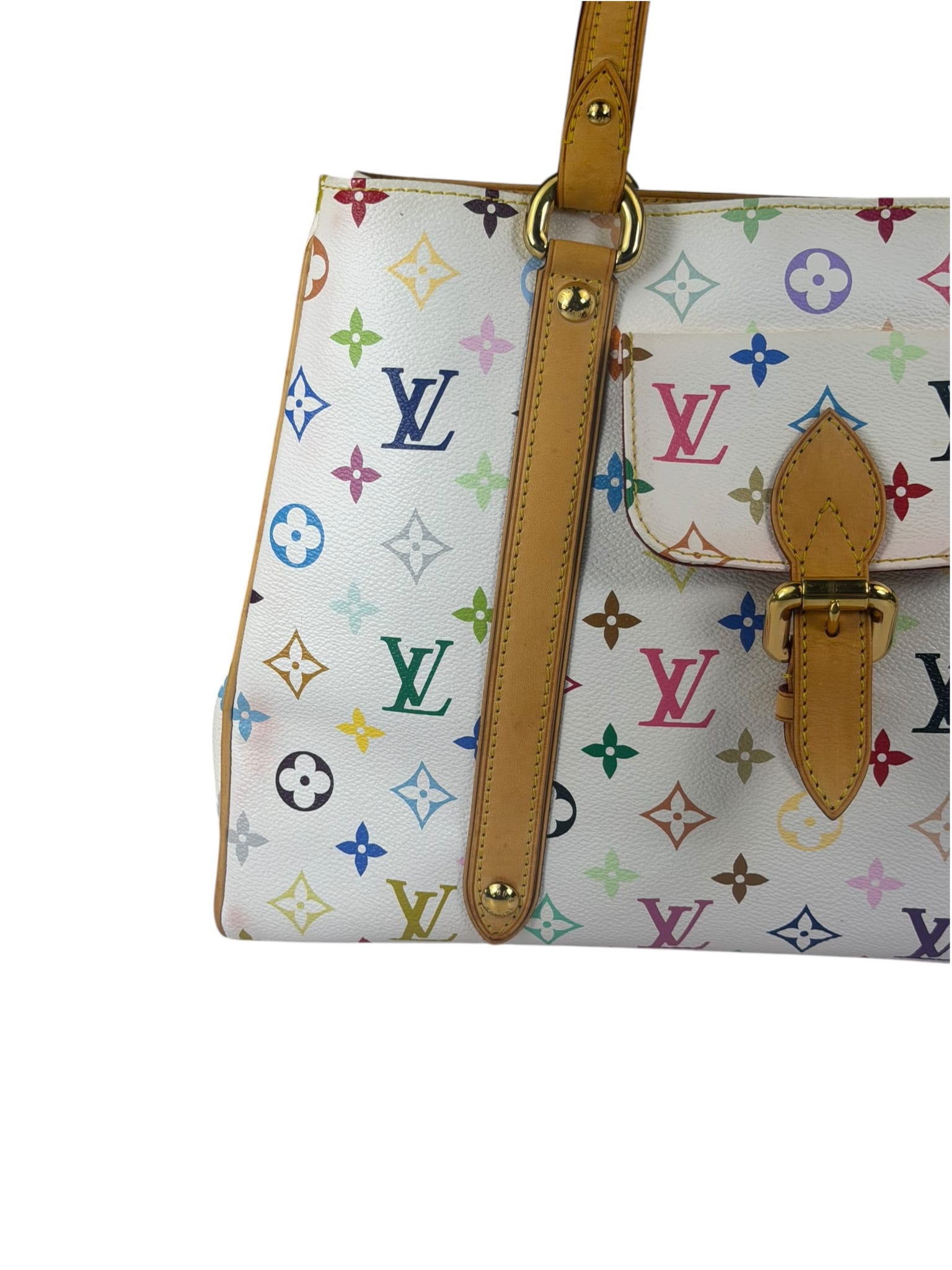 Louis Vuitton White Murakami Aurelia MM Tote Bag