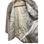 Vintage Light Grey Chevron Patterned Mink Coat