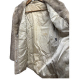 Vintage Light Grey Chevron Patterned Mink Coat