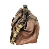 Prada Soft Dusty Rose Tessuto Nylon Snakeskin Trim Multi-Pocket Shoulder Bag