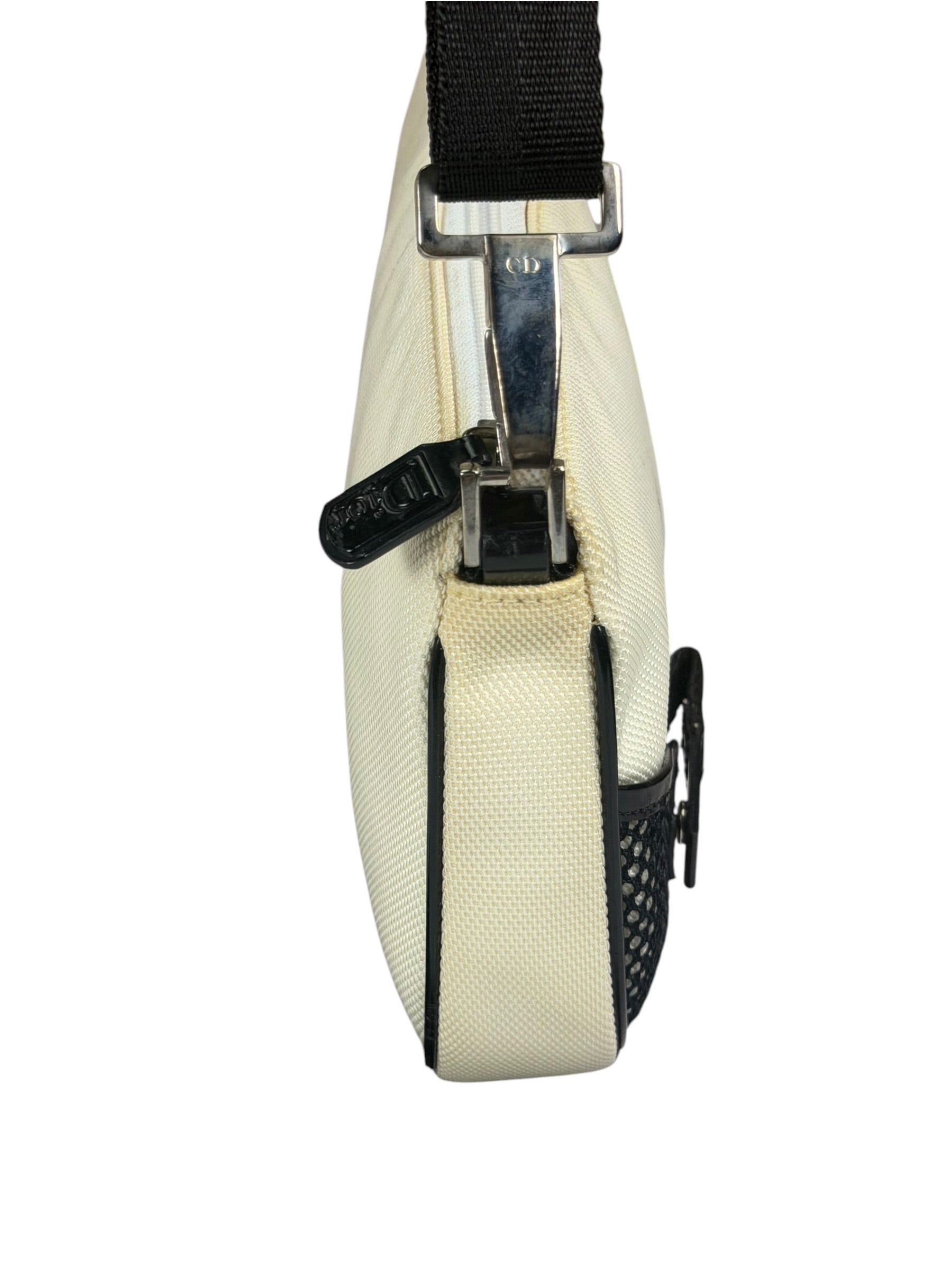 Christian Dior Cream Nylon Saddle Bag
