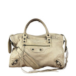 Balenciaga Vintage Almond Beige Leather Small City Two-Way Bag