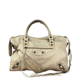 Balenciaga Vintage Almond Beige Leather Small City Two-Way Bag