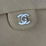 Chanel Beige Quilted Canvas Chain Flap Bag 1998
