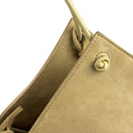 Bottega Veneta Beige Suede/Leather Trim Intrecciato Flower Basket Tote