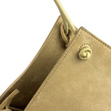 Bottega Veneta Beige Suede/Leather Trim Intrecciato Flower Basket Tote