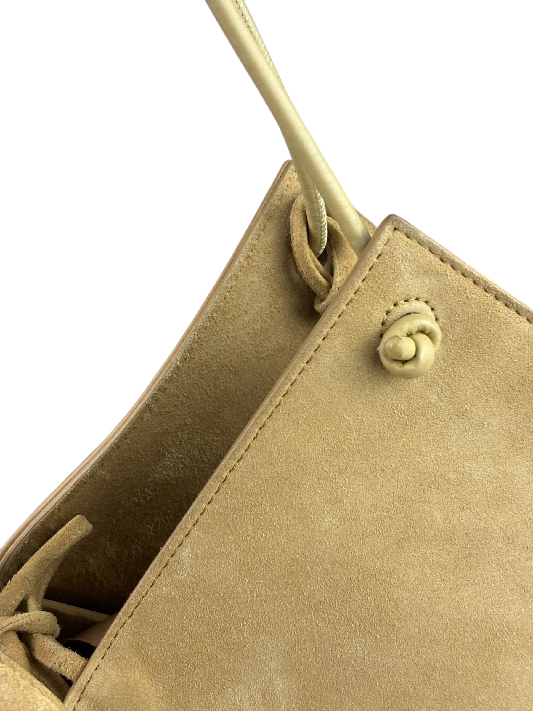 Bottega Veneta Beige Suede/Leather Trim Intrecciato Flower Basket Tote