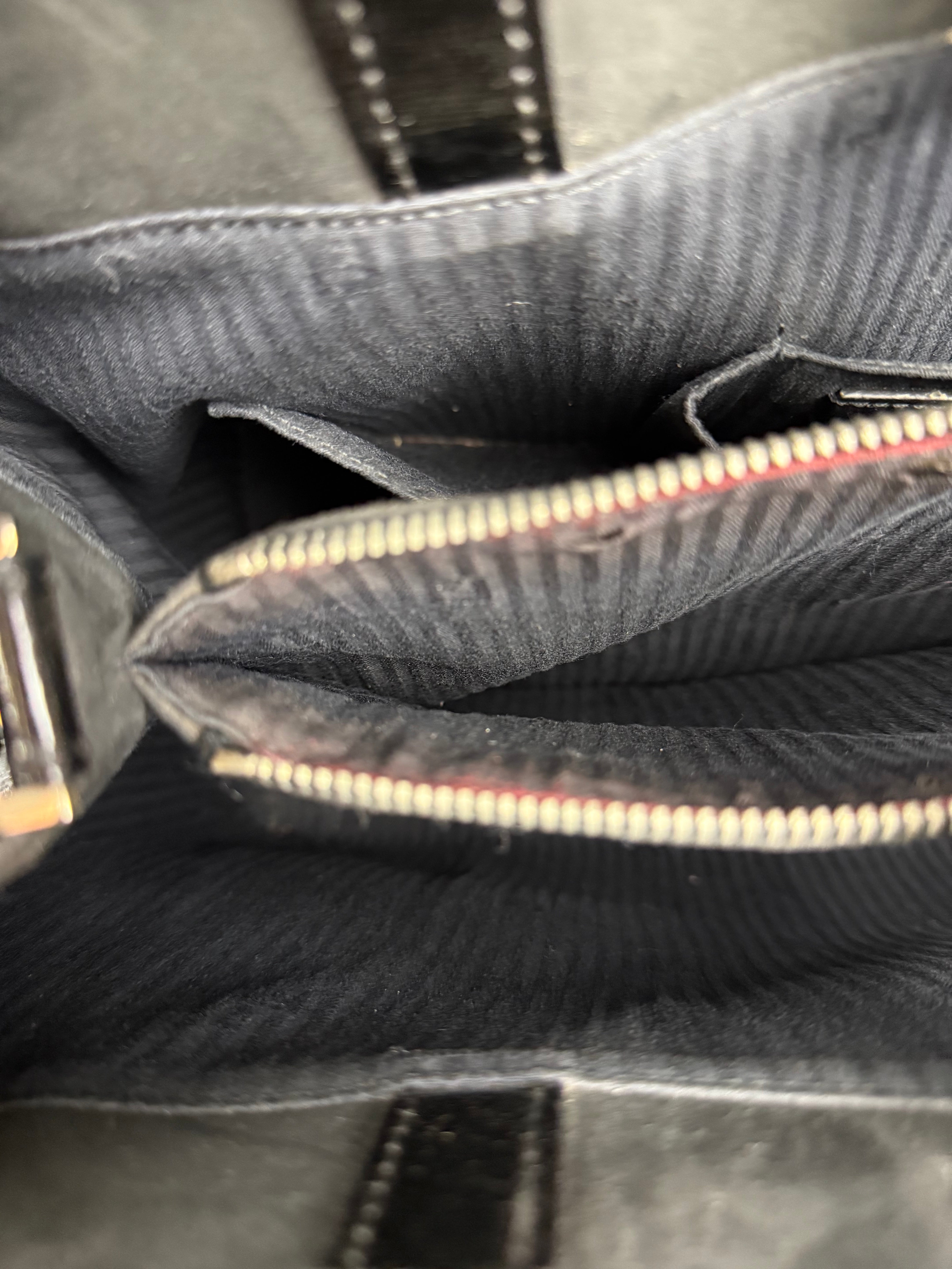 Fendi Black Patent Leather 2Jours Handbag