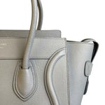 Celine Grey Pebbled Leather Luggage Micro Tote