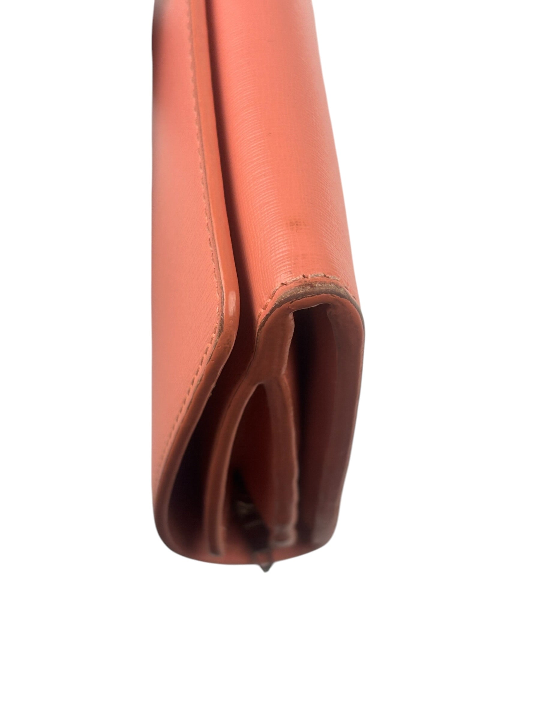 Balenciaga Salmon Pink Leather Essential Money Flap Wallet
