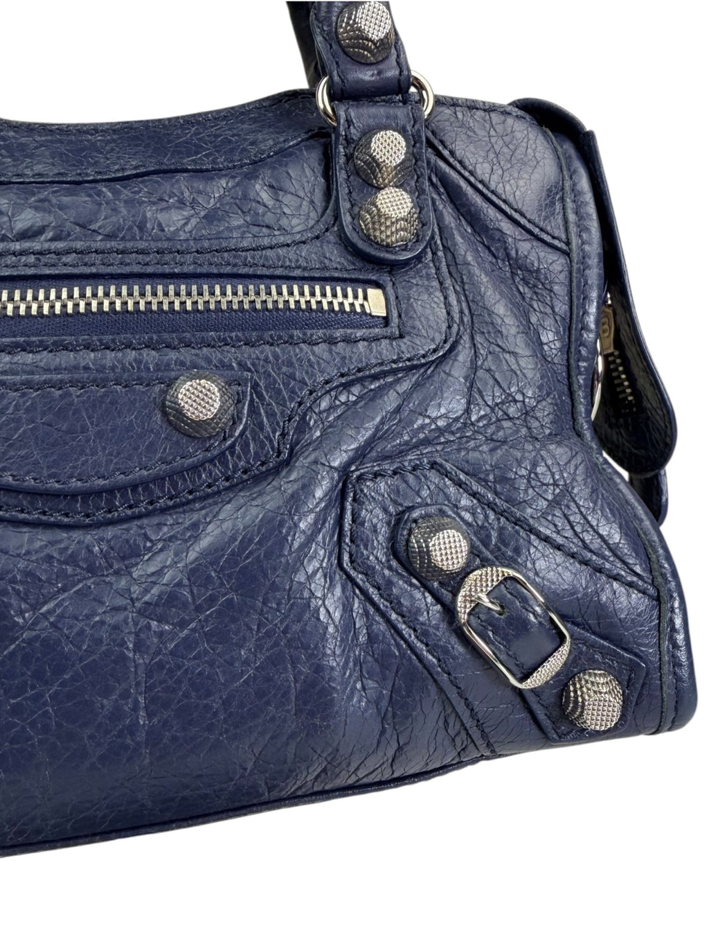Balenciaga Navy Blue Mini City Bag