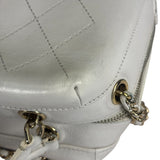 Chanel White Quilted Leather Vanity Small Bowling Two-Way Bag 2019