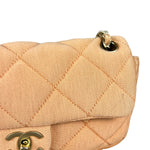 Chanel CC Flap Bag Peach Jersey Quilt