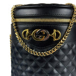 Gucci GG Zumi Cylindrical Black Quilted Leather Shoulder Bag